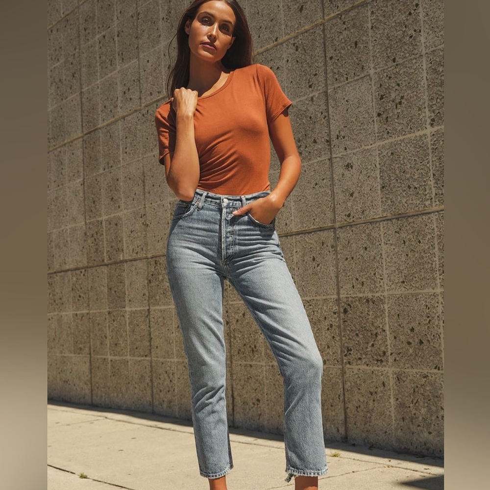AGOLDE Riley High Rise Straight Crop